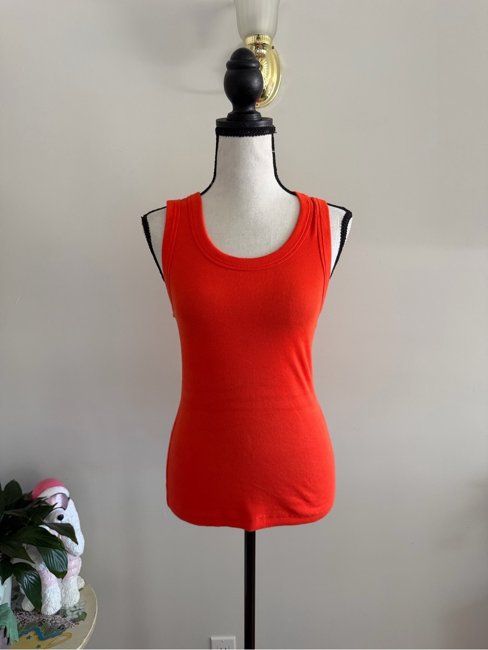 Babaton Orange Scoop Neck Tank Top